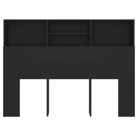 Tăblie de pat cu dulap, negru, 140x19x103,5 cm, 5 image
