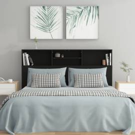 Tăblie de pat cu dulap, negru, 160x19x103,5 cm, 3 image