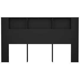 Tăblie de pat cu dulap, negru, 180x18,5x104,5 cm, 4 image
