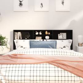 Tăblie de pat cu dulap, negru, 180x19x103,5 cm