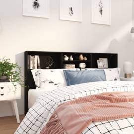 Tăblie de pat cu dulap, negru, 180x19x103,5 cm, 6 image