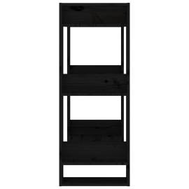 Bibliotecă/separator cameră,negru, 60x35x91 cm, lemn masiv pin, 4 image