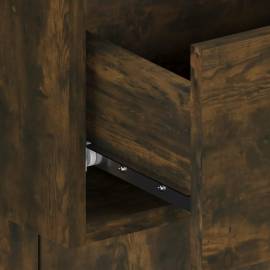 Noptiere de perete, 2 buc., stejar fumuriu, lemn prelucrat, 8 image