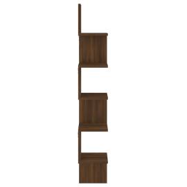 Raft de perete de colț stejar maro 20x20x127,5 cm lemn compozit, 4 image