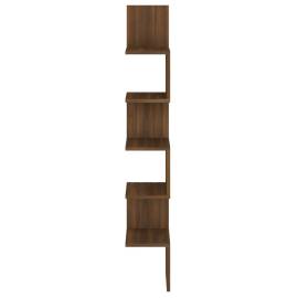 Raft de perete de colț stejar maro 20x20x127,5 cm lemn compozit, 3 image