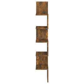 Raft perete de colț stejar afumat 20x20x127,5 cm lemn compozit, 3 image