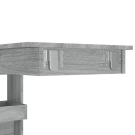 Masă de bar de perete gri sonoma 102x45x103,5 cm lemn prelucrat, 8 image