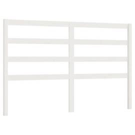 Tăblie de pat, alb, 126x4x100 cm, lemn masiv de pin, 2 image