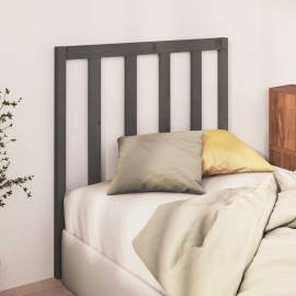 Tăblie de pat, gri, 106x4x100 cm, lemn masiv de pin, 3 image