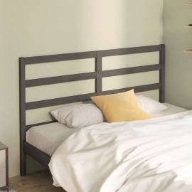 Tăblie de pat, gri, 146x4x100 cm, lemn masiv de pin