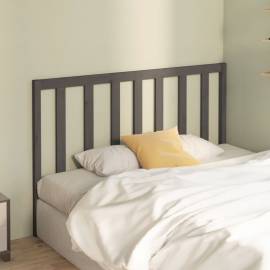 Tăblie de pat, gri, 156x4x100 cm, lemn masiv de pin, 3 image