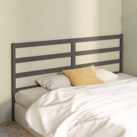 Tăblie de pat, gri, 186x4x100 cm, lemn masiv de pin, 3 image