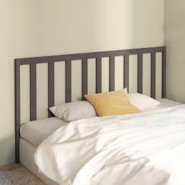 Tăblie de pat, gri, 206x4x100 cm, lemn masiv de pin, 3 image