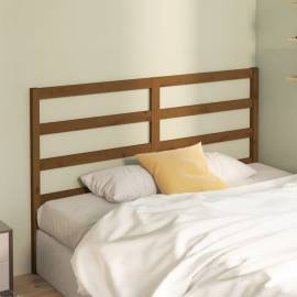 Tăblie de pat, maro miere, 141x4x100 cm, lemn masiv de pin, 3 image