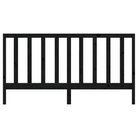 Tăblie de pat, negru, 206x4x100 cm, lemn masiv de pin, 4 image