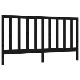 Tăblie de pat, negru, 206x4x100 cm, lemn masiv de pin, 2 image