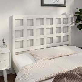Tăblie de pat, alb, 125,5x4x100 cm, lemn masiv de pin, 4 image