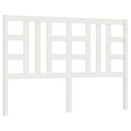 Tăblie de pat, alb, 126x4x100 cm, lemn masiv de pin, 2 image