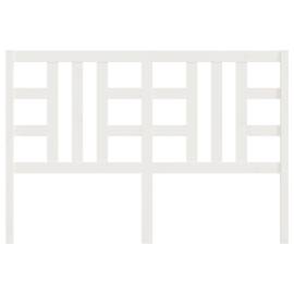 Tăblie de pat, alb, 126x4x100 cm, lemn masiv de pin, 4 image