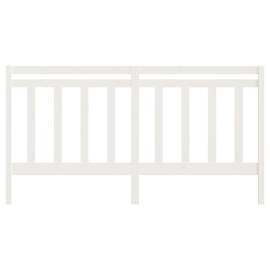 Tăblie de pat, alb, 206x4x100 cm, lemn masiv de pin, 4 image