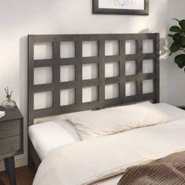 Tăblie de pat, gri, 125,5x4x100 cm, lemn masiv de pin, 4 image