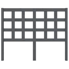 Tăblie de pat, gri, 125,5x4x100 cm, lemn masiv de pin, 3 image