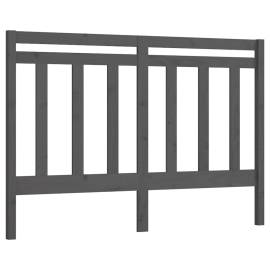 Tăblie de pat, gri, 126x4x100 cm, lemn masiv de pin, 2 image