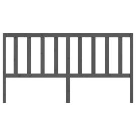 Tăblie de pat, gri, 186x4x100 cm, lemn masiv de pin, 4 image