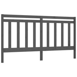 Tăblie de pat, gri, 186x4x100 cm, lemn masiv de pin, 2 image