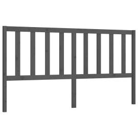 Tăblie de pat, gri, 206x4x100 cm, lemn masiv de pin, 2 image