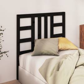 Tăblie de pat, negru, 106x4x100 cm, lemn masiv de pin, 3 image