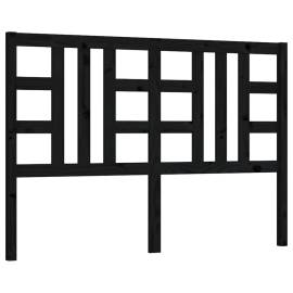 Tăblie de pat, negru, 126x4x100 cm, lemn masiv de pin, 2 image