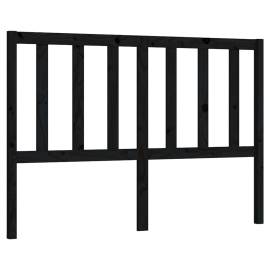 Tăblie de pat, negru, 126x4x100 cm, lemn masiv de pin, 4 image