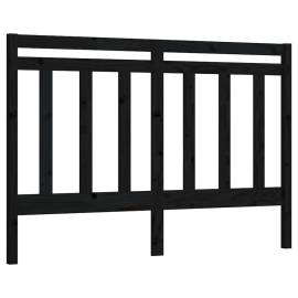 Tăblie de pat, negru, 141x4x100 cm, lemn masiv de pin, 2 image