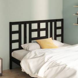 Tăblie de pat, negru, 146x4x100 cm, lemn masiv de pin