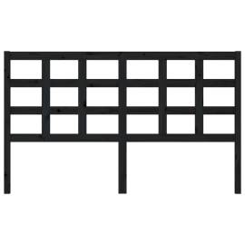 Tăblie de pat, negru, 165,5x4x100 cm, lemn masiv de pin, 3 image