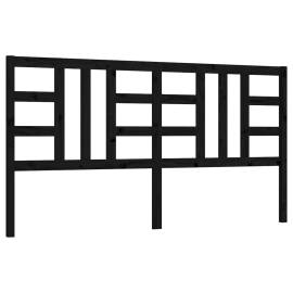 Tăblie de pat, negru, 206x4x100 cm, lemn masiv de pin, 2 image