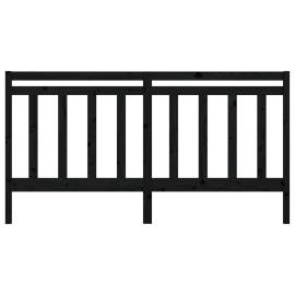 Tăblie de pat, negru, 206x4x100 cm, lemn masiv de pin, 4 image