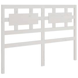 Tăblie de pat, alb, 125,5x4x100 cm, lemn masiv de pin, 2 image