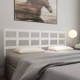 Tăblie de pat, alb, 205,5x4x100 cm, lemn masiv de pin, 5 image