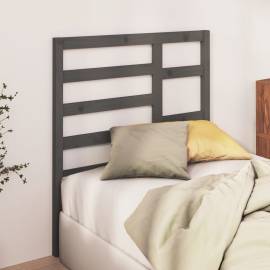 Tăblie de pat, gri, 106x4x104 cm, lemn masiv de pin, 3 image