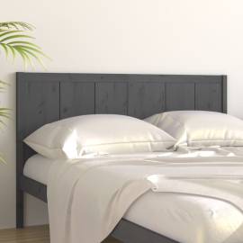 Tăblie de pat, gri, 155,5x4x100 cm, lemn masiv de pin, 3 image