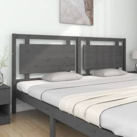 Tăblie de pat, gri, 205,5x4x100 cm, lemn masiv de pin, 3 image