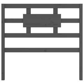 Tăblie de pat, gri, 80,5x4x100 cm, lemn masiv de pin, 4 image