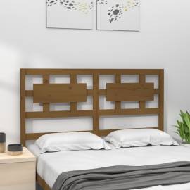 Tăblie de pat, maro miere, 145,5x4x100 cm, lemn masiv de pin, 3 image