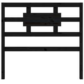Tăblie de pat, negru, 105,5x4x100 cm, lemn masiv de pin, 4 image