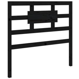 Tăblie de pat, negru, 105,5x4x100 cm, lemn masiv de pin, 2 image