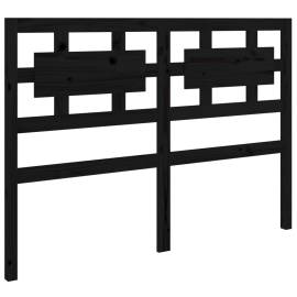Tăblie de pat, negru, 125,5x4x100 cm, lemn masiv de pin, 2 image
