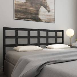 Tăblie de pat, negru, 185,5x4x100 cm, lemn masiv de pin