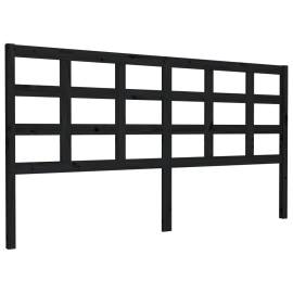 Tăblie de pat, negru, 185,5x4x100 cm, lemn masiv de pin, 2 image